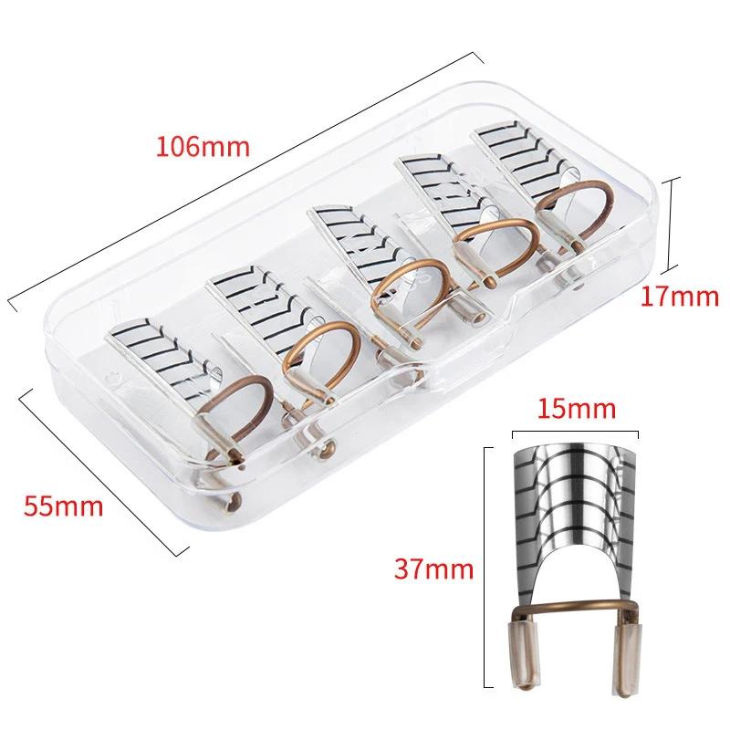 5pcs Reusable Nails Form Nail Art Aluminum Holder Extension Nail Tool Holder Acrylic Extension Equipment Nail Art Manicure Tools