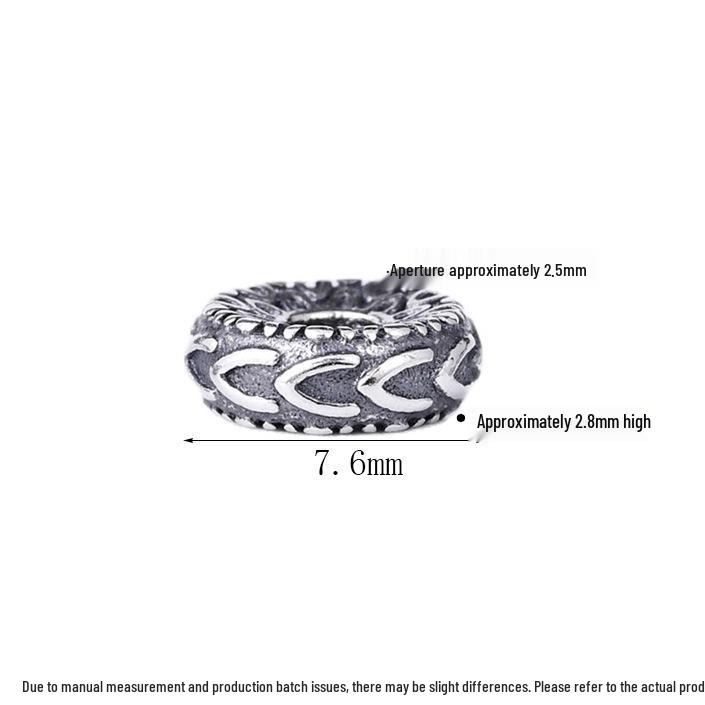 S925 Sterling Silver Chinese Retro Spacer Beads for DIY Prayer Woven Rope Jewelry.