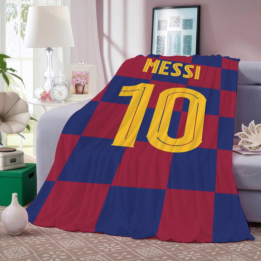 Football Player L-lionel M-messi Blanket Warm And Soft Suitable For Bedroom Living Room Sofa Bed Office Travel Camping