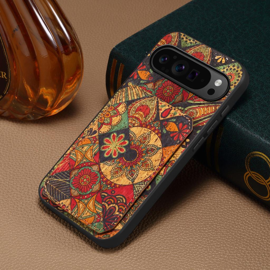 Invisible Dual Card Holder Synthetic Leather Case for Google Pixel 10 Pro XL 11 Pro Pixel9 8 8A 7 7A 6 6A Fold Stand Phone Cover