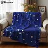 Indigo Watercolor Starry Lightweight Microfiber Soft Christmas Fleece Blanket Warm Cozy Throw for Sofa Office Travel All Season
