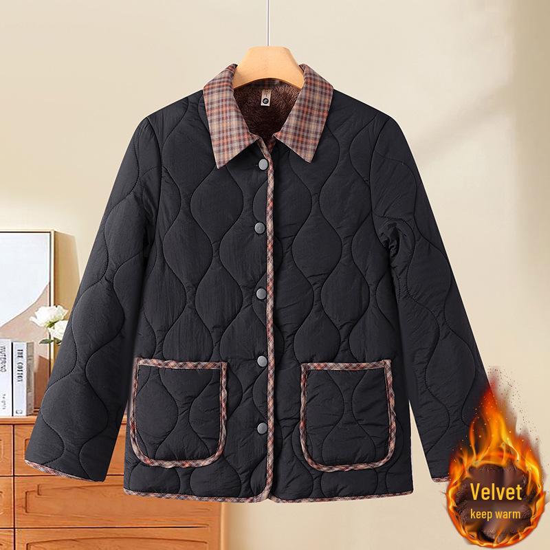 2025 New Style Women's Lightweight Fashion Plus Velvet Cotton Jacket