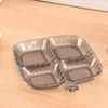 New Four Compartment Side Dish Tray with Handle Anti-Scalding Dinner Plate Hangable Ginger Garlic Storage Tray Home for Kitchen