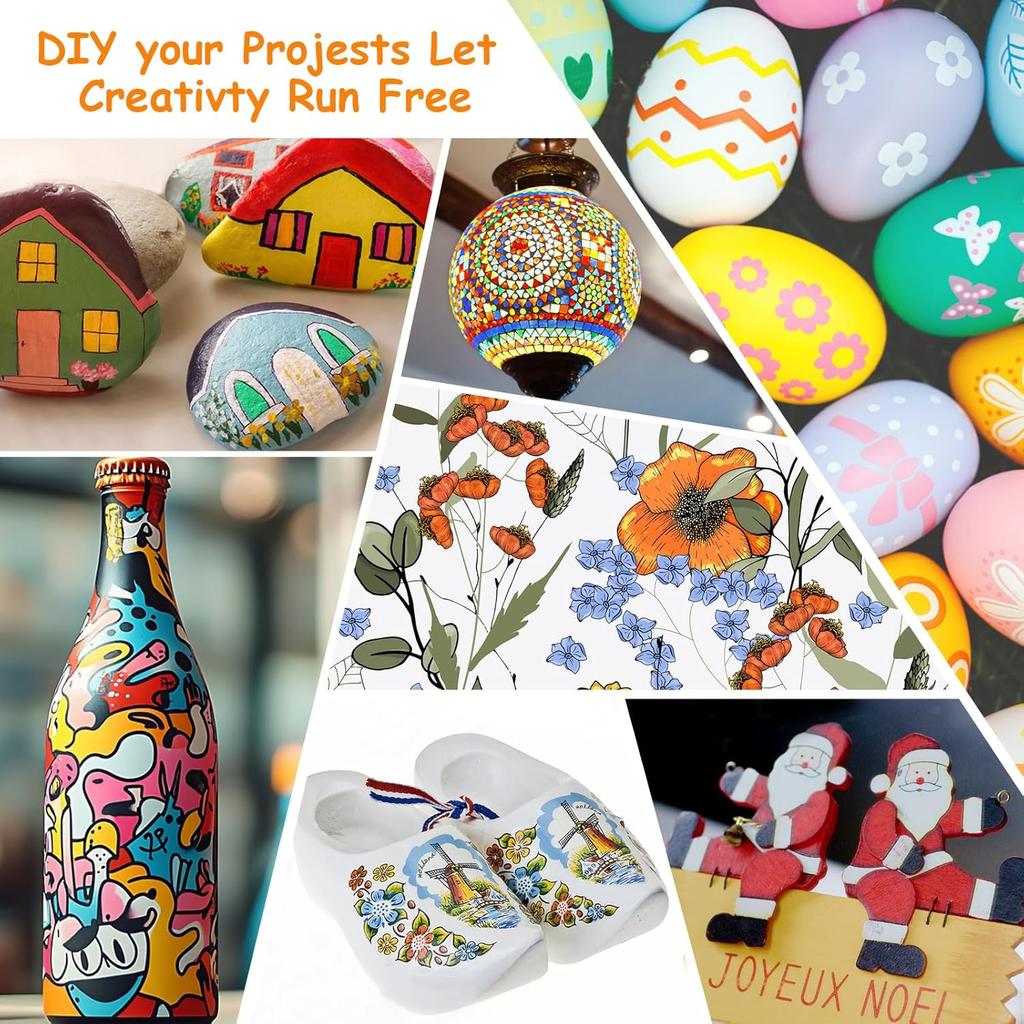 60 Colors Acrylic Paint Pens Markers,Dual Tip Acrylic Paint Markers with Brush Tip and Fine Tip,Halloween Pumpkin Painting Kit for Rock