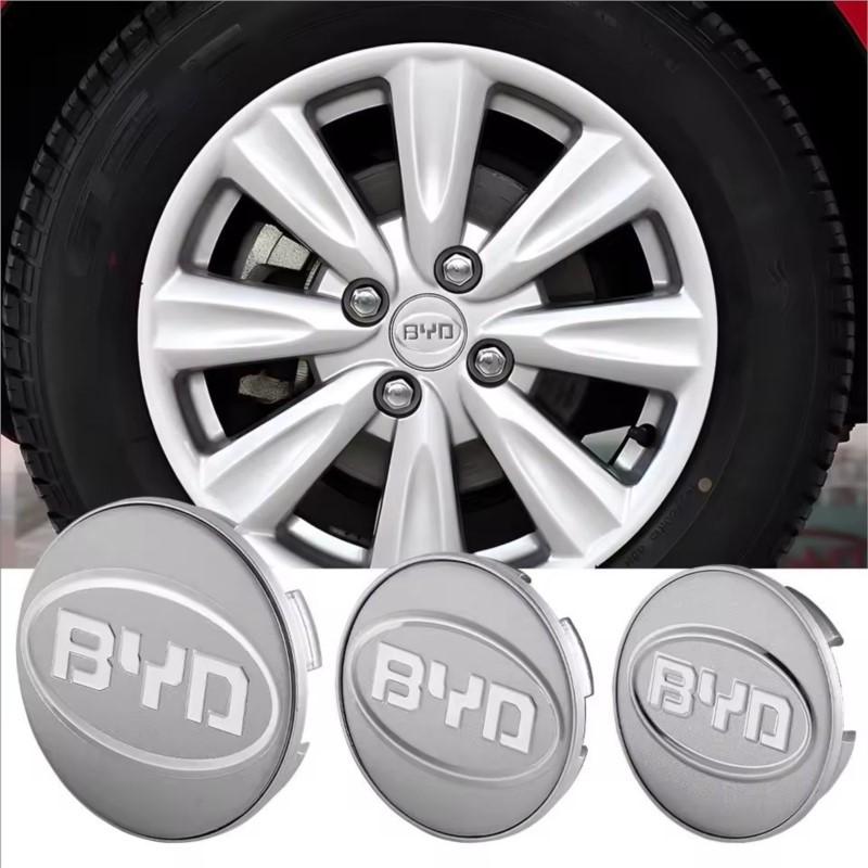 4pcs 55/58/68mm Car Wheel Center Hub Cap Badge Emblem Decal Wheel Sticker For BYD Atto 3 Yuan Plus Song Plus Seal Dolphin Seali