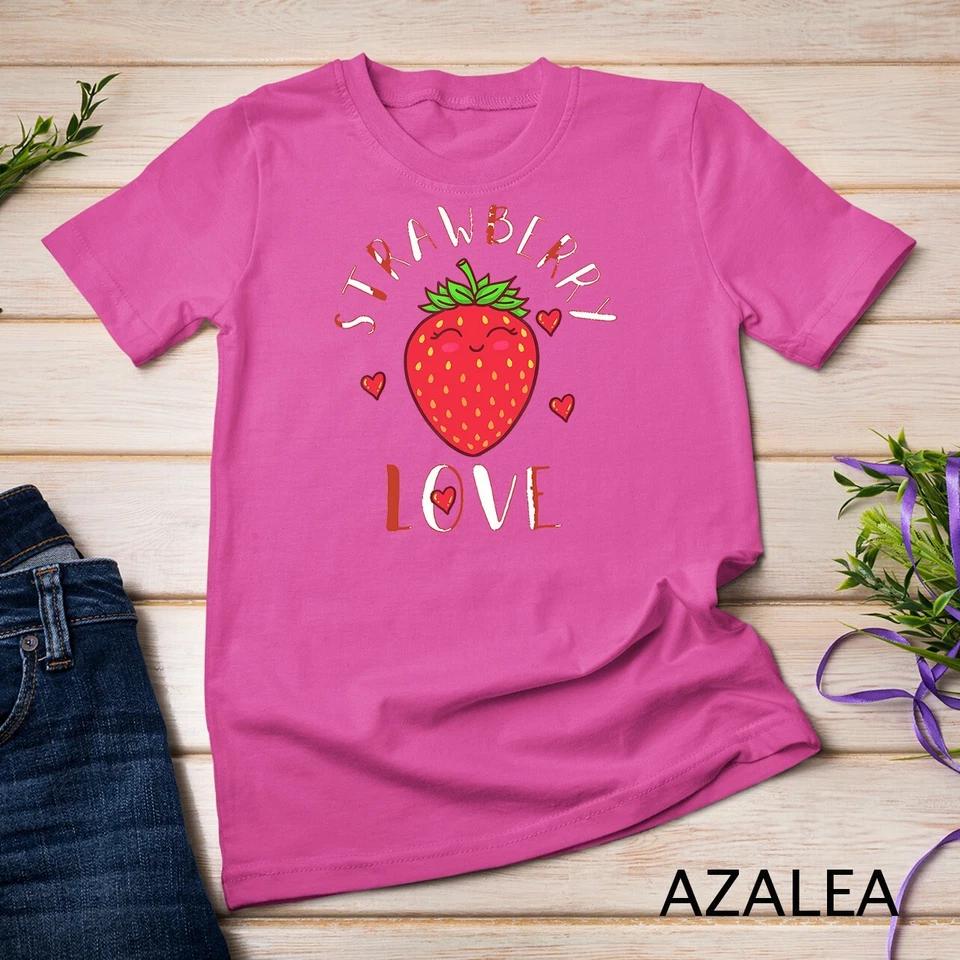 Strawberry Love Lover Fruit Smiling Farmer Greengrocer T-Shirt Unisex T-shirt 8 L