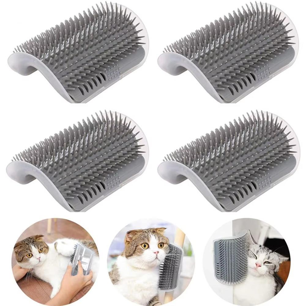 Cat Corner Scratcher Self Groomer with Catnip,1/ 2 Pack Softer Cat Face Scratchers Wall Corner Grooming Massage Combs