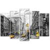 Fünfteiliger Leinwanddruck „New York Taxi USA“ aus Acryl