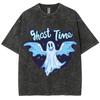 Funny Cute Style Ghost Ghost Print Women's T-Shirt Unisex Oversized Loose Short Sleeve Harajuku Style Retro Top