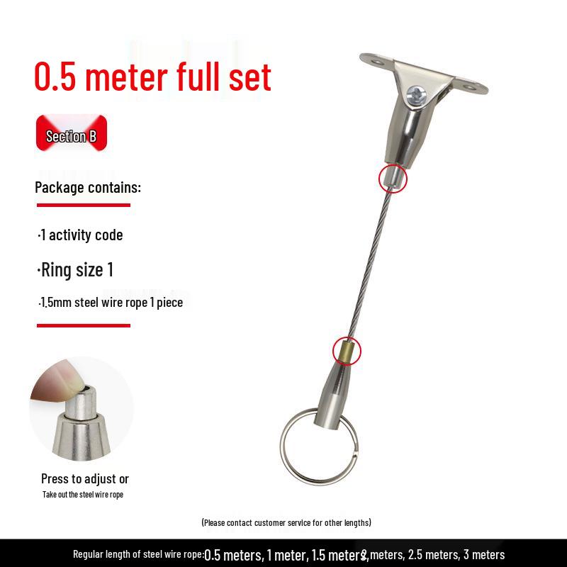 Steel Wire Rope Self-Locking Adjustable Ceiling Picture & Sign Hanger