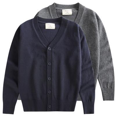 Uniforme Scolaire Veste à Manches Longues pour Enfants Pull Cardigan Vêtements Parent-enfant Cardigan Tricoté pour Enfants Moyens et Grands