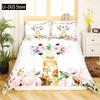 Cute Giraffe Bedding Set Full Size 3pcs with 1 Duvet Cover 2 Pillowcases Animal Bedding Set for Kids Boys Girls Room Decoration