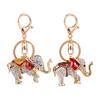 Rhinestone Elephant Keychain Alloy Good Luck Keychain with Keyring Sparkling Elephant Keychain Bag Charm Gift for Men Women