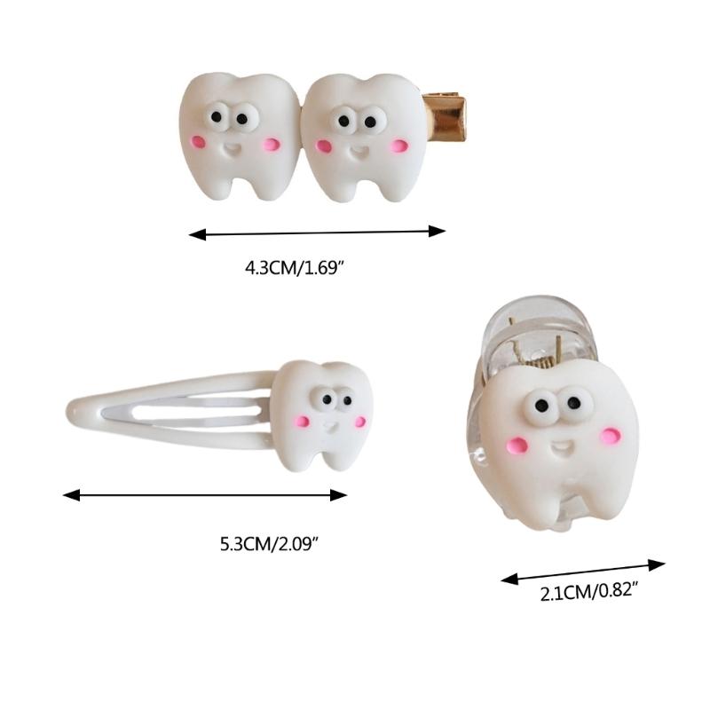 Tooth Hair Snap Clip Y2K Girls Accessories Sweet Handmade Hairpin Women Girl