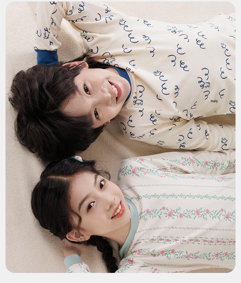 Warme Baumwollpyjamas für Kinder: Mid-Neck Shirts & Hosen für Jungen & Mädchen