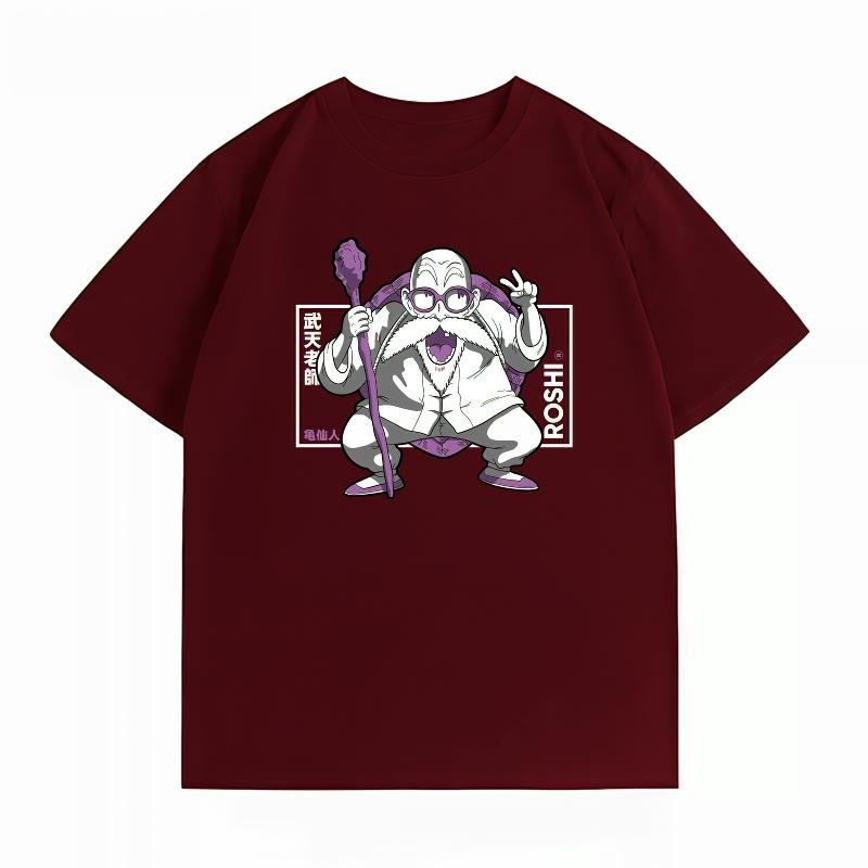 Unisexs Clothing New 100 Cotton Summer TShirt Bandai Dragon Ball Unisexs TShirt Roshi Print Casual Unisexs TShirt