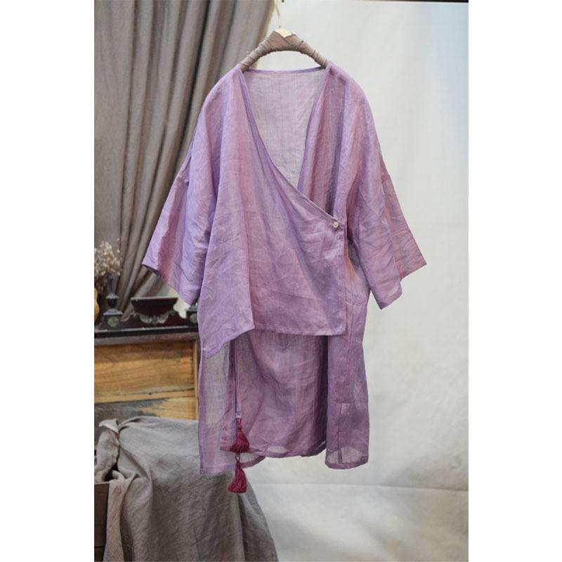 Johnature Frau Frühling Vintage Chinesischen Stil Hemd Spleißen Halbe Ärmel Einfarbig Hemd