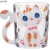 Relief handbemalte Glastasse Kreative süße Katze Kaffeetasse Latte Tasse Paar Tasse Frühstückstasse Haushaltswassertasse Teetassen