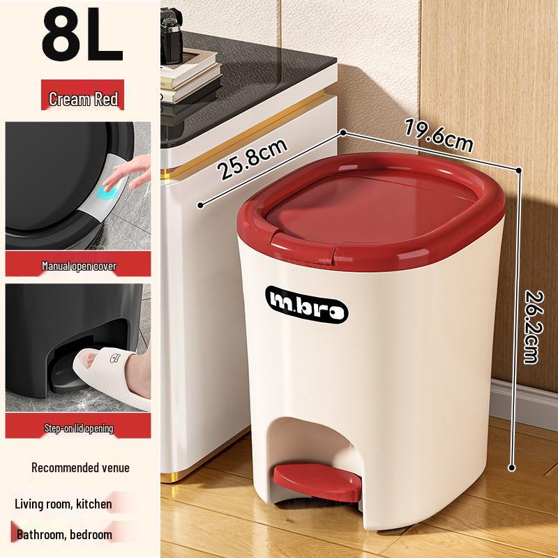 

2025 Large Capacity Foot Pedal Trash Can with Lid for Kitchen, Living Room, Bathroom, and Toilet