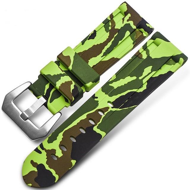 20mm 22mm 24mm 26mm Universal Camo Blue Grey Watch Band Rubber Silicone Watch Straps Wristwatch Belt Watch Accessories with Tool