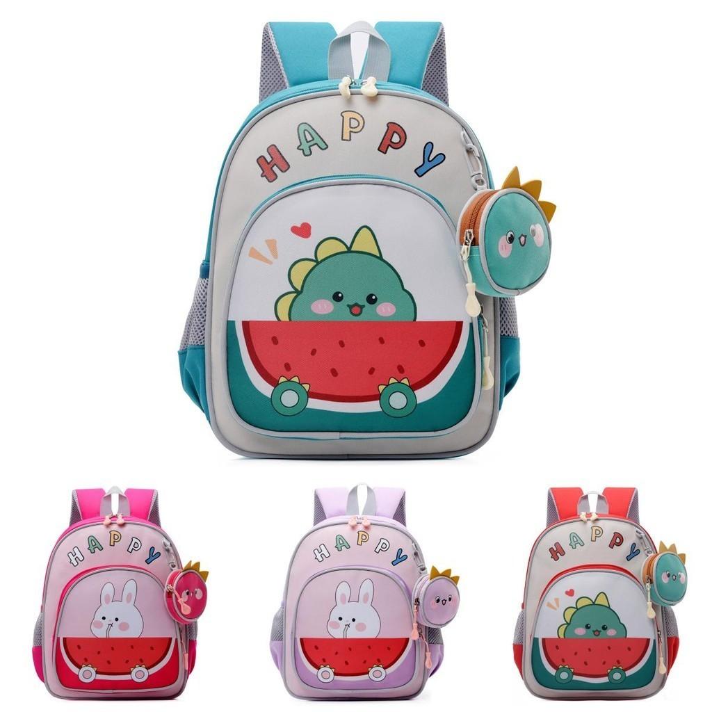 Adorable Lightweight Nylon Backpack For Kids With Fun Cartoon Design And Arched Straps