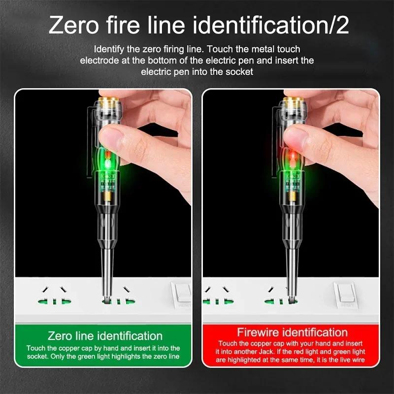 1/2/3pcs Intelligent Voltage Tester Pen 24/70-250V Induction Power Detector Pen Electric Indicator Screwdriver Indicator Tools