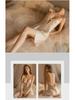 Sexy Ice Ribbon Nightdress & Chest Pad Pajama Set