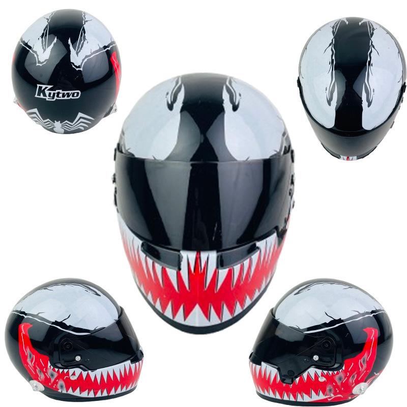 Venom Custom Bear Doll: Model Locomotive, Motorcycle Helmet, Car Pendant, Mini Figurine