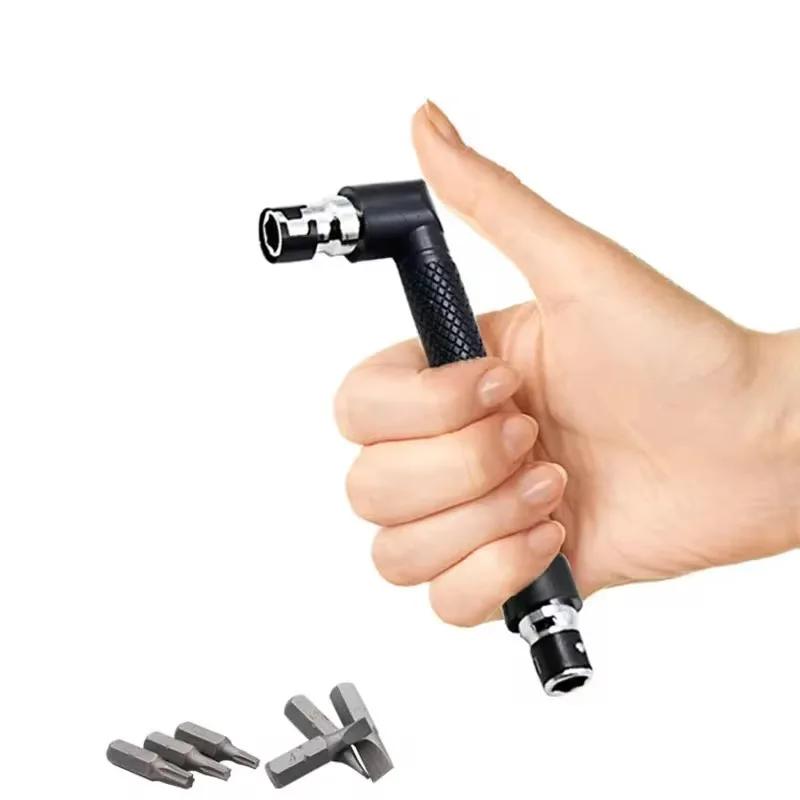 L-förmiger 1/4 Sechskant-Schraubendreherbit 90 Grad Doppelkopfgriff Schwarz 6,35 Schraubenschlüssel 10-teiliges Gelbes Klebeband Schraubendreherbit Werkzeugset