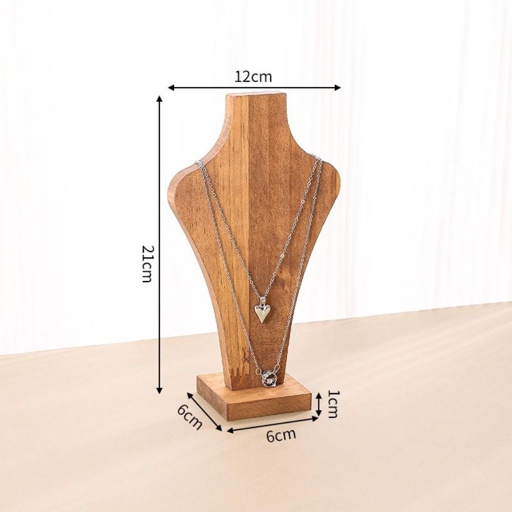 Hanging Shelf Necklace Display Stand Walnut Wood Mannequin Necklace Display Rack Jewelry Rack S