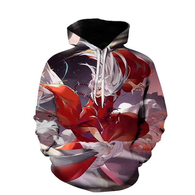 2024 Hot Sales NEW Fashion Japanese Anime Inuyasha 3D Print Hoodie Men Women Sweatshirt Casual Designs Hooded Coat Drop Shipping
