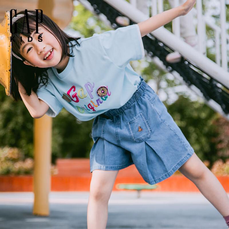 Gap Girls' Lyocell Tencel Bear Denim Shorts