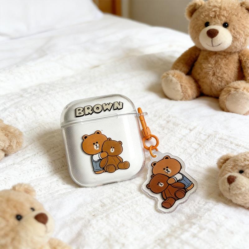 Cream Yellow Gentle Sweet Hug Bear for AirPods 1 /1 Earphone Protective Case Cover 1pro Three Generations Cute