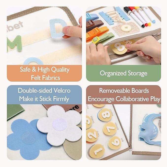 Dressing Board Educational Toys Children'S Felt Learning Board Felt Busy Board