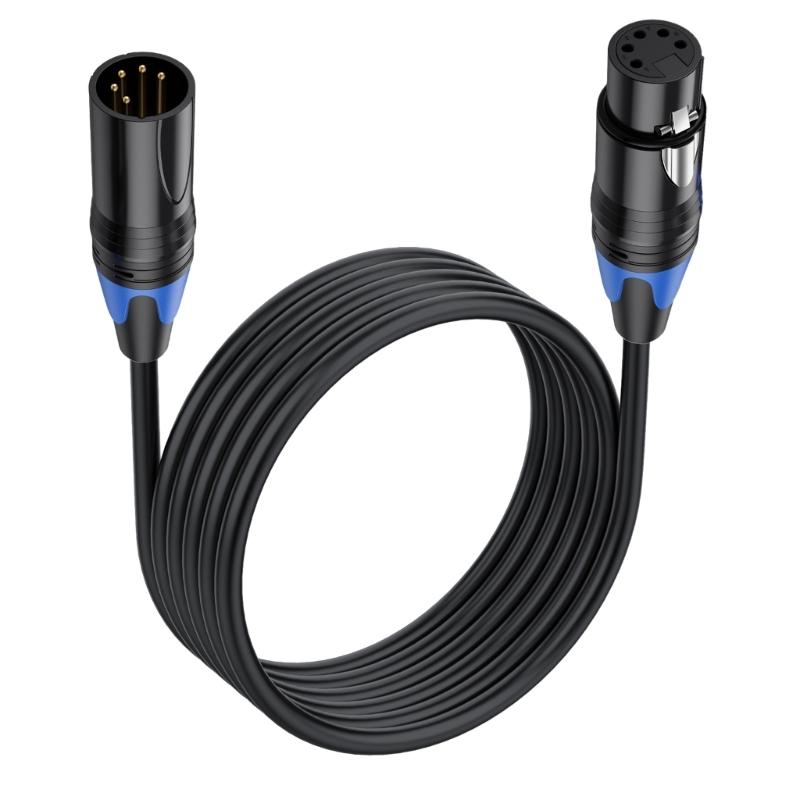Langlebiges 5-adriges XLR-Kabel DMX512 5-Pin Stecker zu XLR 5-Pin Buchse Port DMX512 Kabel Verlängerungskabel Anschlussleitung
