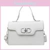 Shoulder Fashion Crossbody Bag With Solid Color Design And Buckle Silver