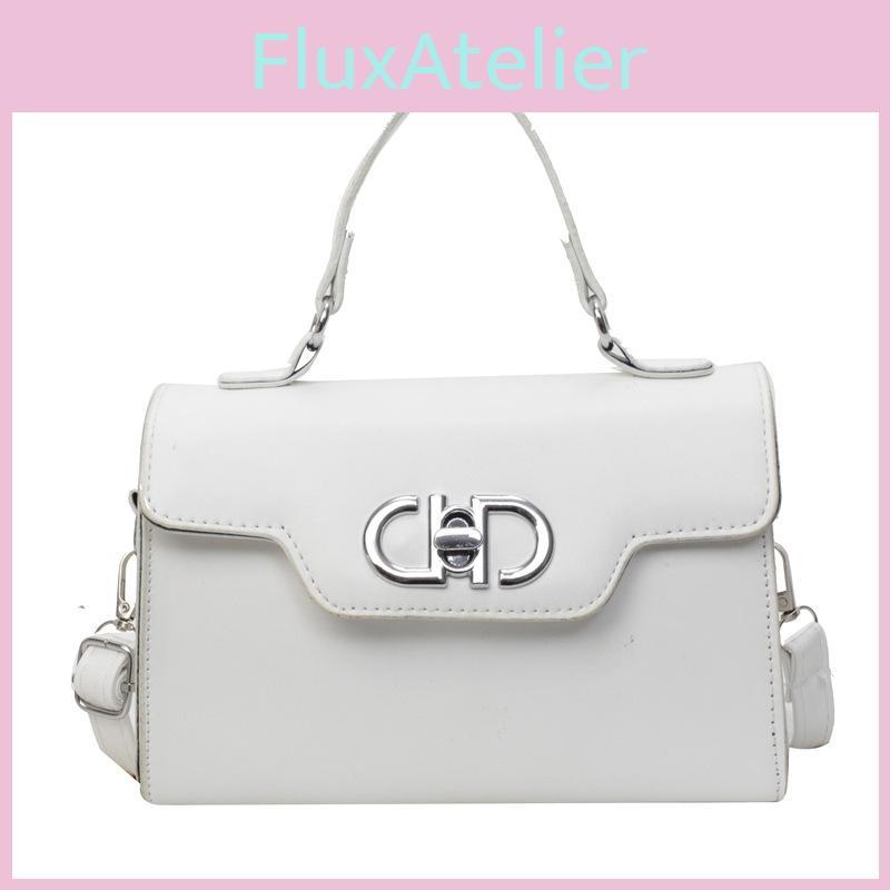 Shoulder Fashion Crossbody Bag With Solid Color Design And Buckle Silver