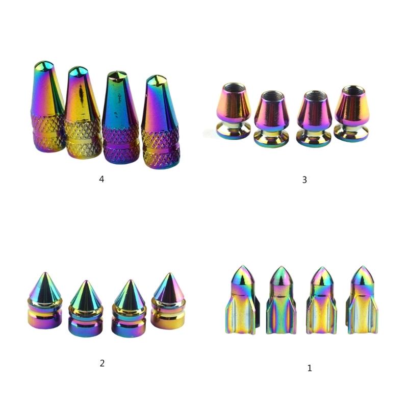 4Pcs Universals Bikes Motorbike Car Tires Valves Caps Unique Colorful Valves Stem Caps Waterproofs Tyre Valves Stem Caps