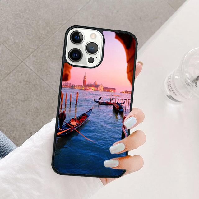 Water City Venice Italy Sunset Phone Case Cover For iPhone 17 Air 15 16 14 13 12 Pro Max 11 Pro Max Plus Coque