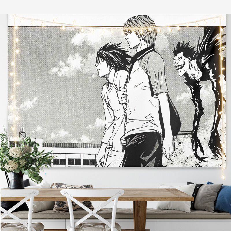 Neues japanisches Anime Death Note Druck Wandteppich Wandbehang Poster Schlafzimmer Hintergrund Wandkunst Heimdekoration