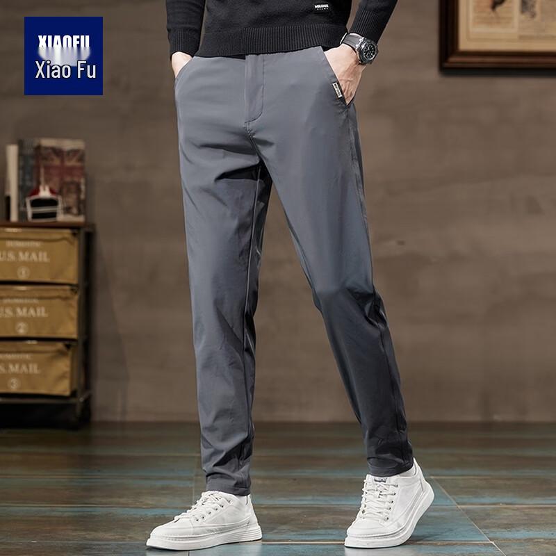 Men s High-Elastic Straight Fit Casual Pants 31