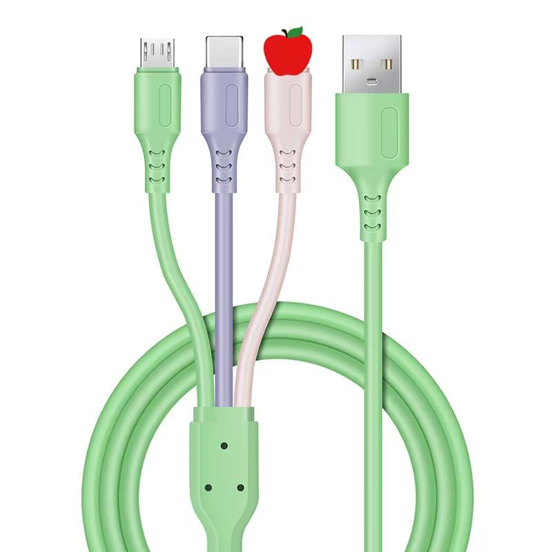 120W 3-in-1 Fast Charging Cable for Apple, Android, Huawei - Type-C, 6A