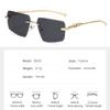 Sunglasses Personalized Leopard Legs Metal Glasses Fashion Women's Sunglasses Diamond Frameless Edge Cutting Glasses 90255