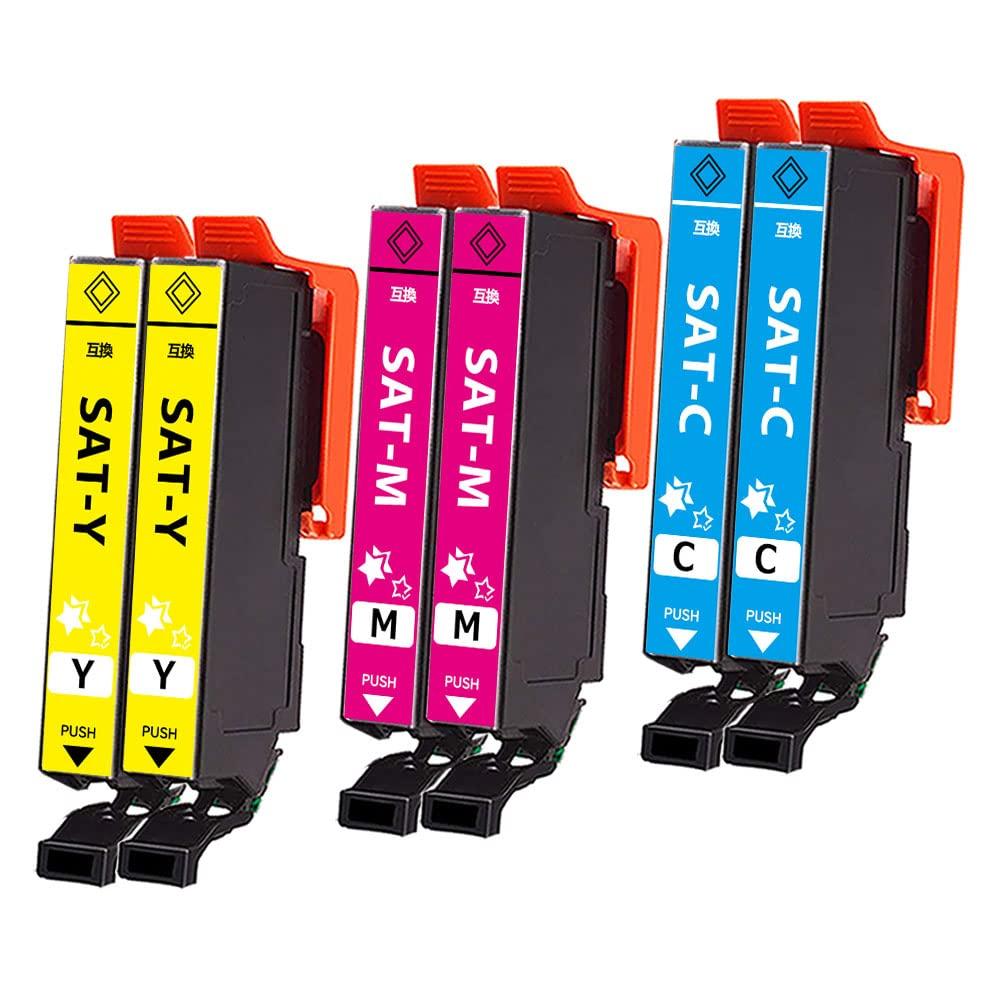 compatible ink cartridge for Epson Set of 6 total IC remaining amount display Sweet Potato SAT compatible ink for Epson SAT-3CL "Sweet Potato"