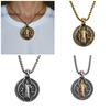 Men Necklace with Double Sided Saint Benedict Symbol Retro Religious Neckchain Alloy Clavicle Chain Fashion Accessory