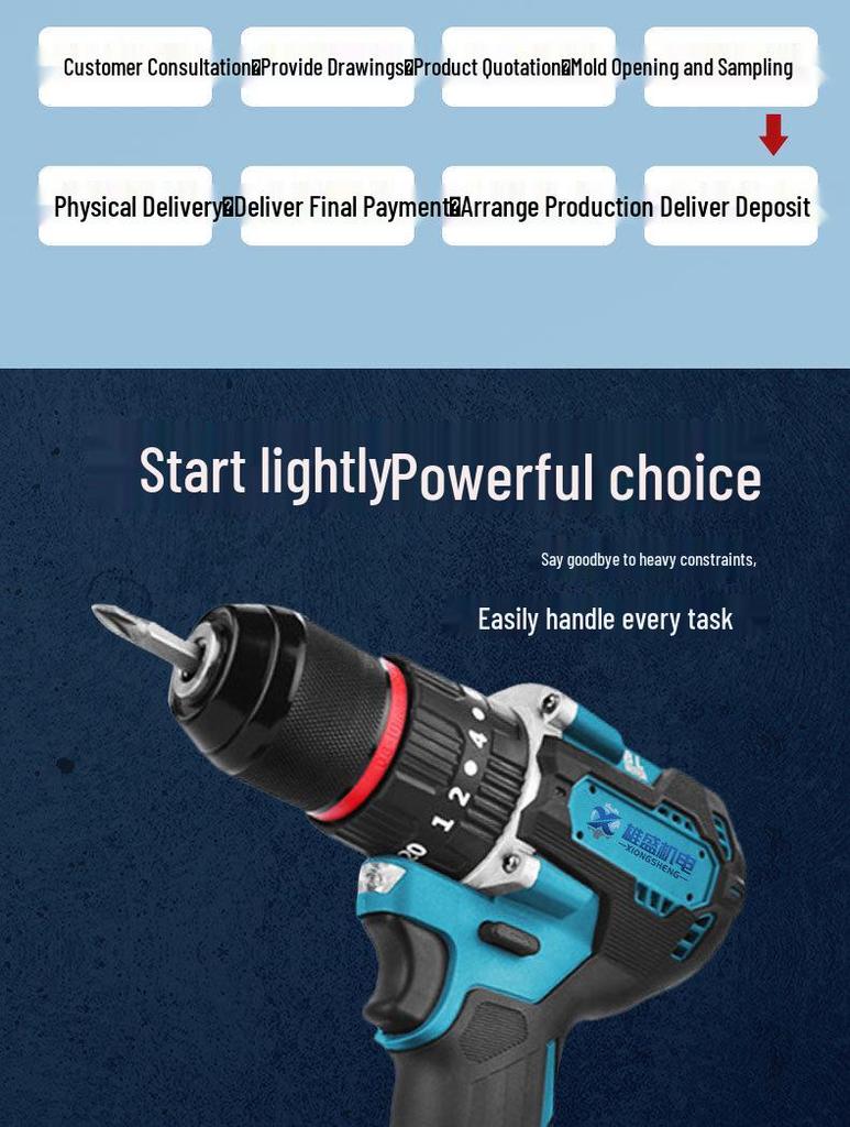 Multi-Purpose Electric Drill & Screwdriver Set with Impact Function