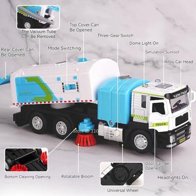 1:50 Aspirador de Pó Elétrico Varredor Modelo Caminhão de Lixo Liga Fundido Sob Pressão Luz Som Veículo de Engenharia Presentes para Crianças