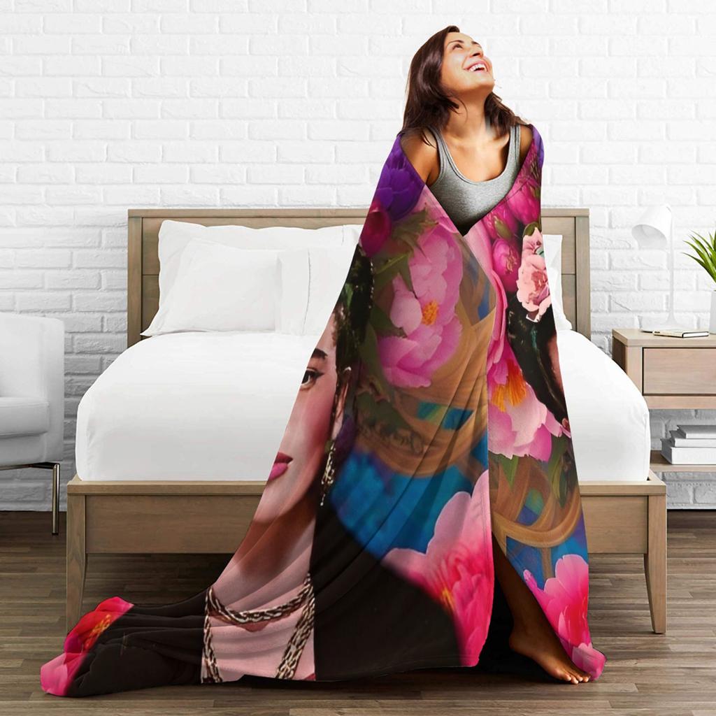 F-Frida K-Kahlo Art Knitted Blanket Paintings Fuzzy Throw Blanket Summer Air Conditioning Printed Soft Warm Bedspreads,