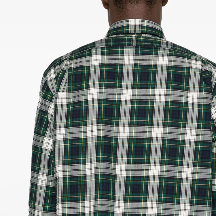 Polo Ralph Lauren Plaid Point Collar Single-Breasted Long Sleeve Shirt Men Shirts Green 710922281-001