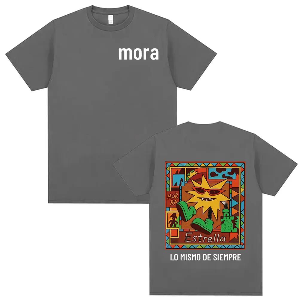 Rapper Mora Lo Mismo De Siempre 2025 Tour Tshirts Men Women Clothing Vintage Street Hip Hop T Shirt Casual High Quality Tshirt